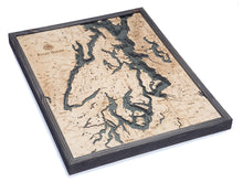 Puget Sound Wood Carved Topographic Map