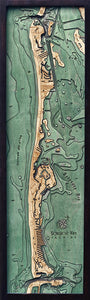 Longboat Key, Florida Wood Carved Topographic Depth Chart/Map