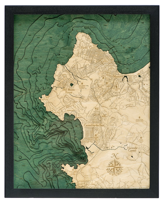 Carmel/Monterey Topographic Depth Chart Map