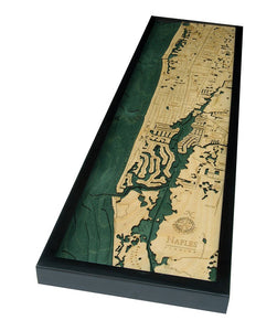 Naples Wood Carved Topographic Depth Chart