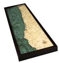 Oregon Coast Wood Carved Topographic Depth Chart/Map