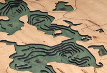 Arbutus, Traverse City Wood Carved Topographic Depth Chart/Map
