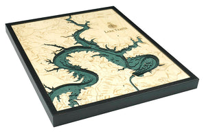 Lake Travis, TX Wood Carved Topographic Depth Chart/Map