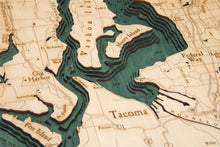 Puget Sound Wood Carved Topographic Map