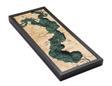 Lake Houston, Texas Wood Carved Topographic Depth Chart/Map