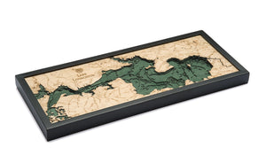 Lake Livingston Wood Carved Topographic Depth Chart/Map
