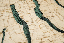 Finger Lakes Wood Carved Topographical Depth Chart/Map