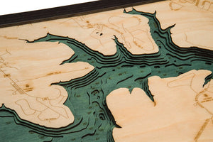 Lake Georgetown Wood Carved Topographical Depth Chart/Map