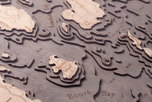 Boothbay Harbor Wood Carved Topographic Map