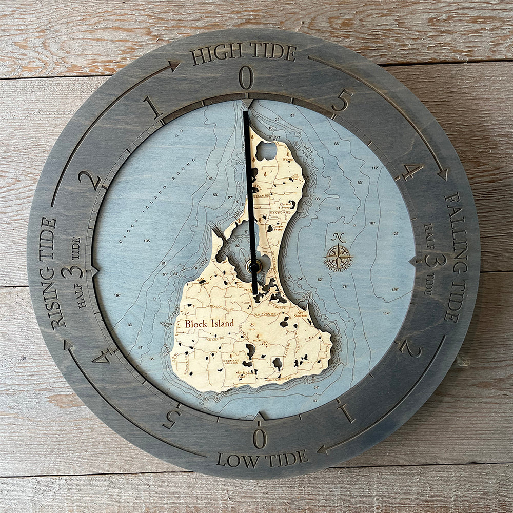 Chesapeake Bay Wood Carved Tide Clock