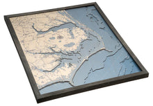Outer Banks, North Carolina UV Nautical Wood Chart, Large, 24.5" x 31"
