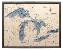Great Lakes UV Nautical Wood Chart, Large, 24.5" x 31"