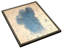 Lake Tahoe UV Nautical Wood Chart, Large, 24.5" x 31"