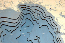 Lake Tahoe UV Nautical Wood Chart, Large, 24.5" x 31"