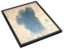 Lake Tahoe UV Nautical Wood Chart, Large, 24.5" x 31"