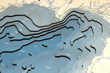 Lake Tahoe UV Nautical Wood Chart, Large, 24.5" x 31"