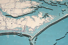 Outer Banks, North Carolina UV Nautical Wood Chart, Large, 24.5" x 31"