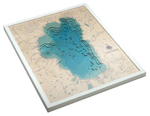 Lake Tahoe UV Nautical Wood Chart, Large, 24.5" x 31"