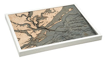 Charleston Wood Carved Topographic Depth Chart/Map