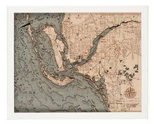 Fort Myers Wood Carved Topographic Depth Chart/Map