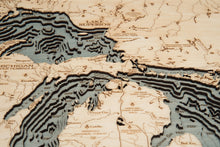 Great Lakes Wood Carved Topographical Depth Chart/Map