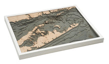 East Long Island Sound/Hamptons Wood Carved Topographic Depth Chart/Map