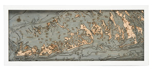 Florida Keys Wood Carved Topographic Depth Chart/Map
