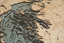 Lake Michigan Wood Carved Topographic Depth Chart/Map