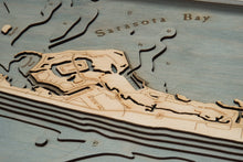 Longboat Key, Florida Wood Carved Topographic Depth Chart/Map