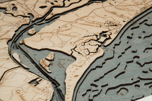 Myrtle Beach Wood Carved Topographic Depth Chart/Map