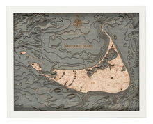 Nantucket Wood Carved Topographic Depth Chart/Map