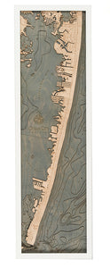 Ocean City Wood Carved Topographic Depth Chart/Map