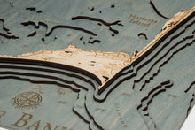 Outer Banks, North Carolina Wood Carved Topographic Depth Chart/Map