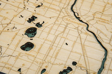 Minneapolis St. Paul Wood Carved Topographic Depth Chart/Map