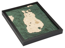 Beaver Island Michigan Wood Carved Topographic Depth Chart/Map