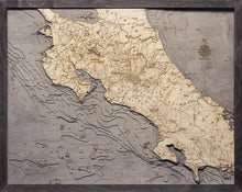 Costa Rica Topographic Depth Chart Map