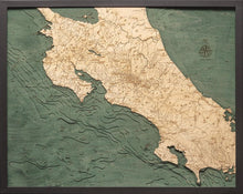 Costa Rica Topographic Depth Chart Map
