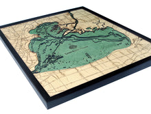 Lake St. Clair Wood Carved Topographic Depth Chart/Map