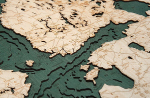 Scandinavia Wood Chart Topography Map