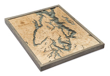 Puget Sound Wood Carved Topographic Map
