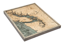Salish Sea Wood Carved Topographical Map
