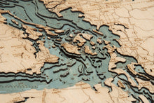 Salish Sea Wood Carved Topographical Map
