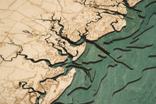 Georgia Coast Wood Carved Topographic Depth Chart/Map