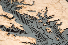 Chesapeake Bay Wood Carved Topographic Depth Chart/Map