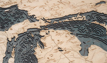 Great Lakes Wood Carved Topographical Depth Chart/Map