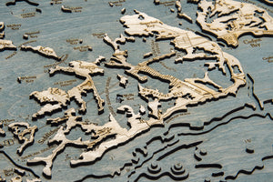 Florida Keys Wood Carved Topographic Depth Chart/Map