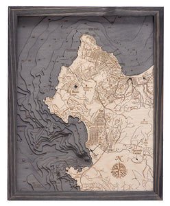 Carmel/Monterey Topographic Depth Chart Map