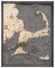 Cape Cod Wood Carved Topographic Depth Chart