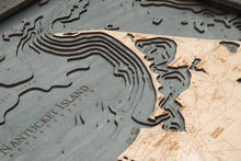 Nantucket Wood Carved Topographic Depth Chart/Map
