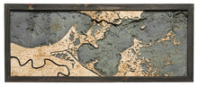 New Orleans Wood Carved Topographic Depth Chart/Map